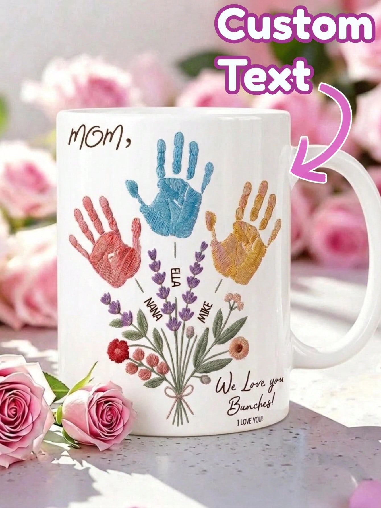 1 Set Custom Text Name Mug Han - Coffee Tea Name recension och pris