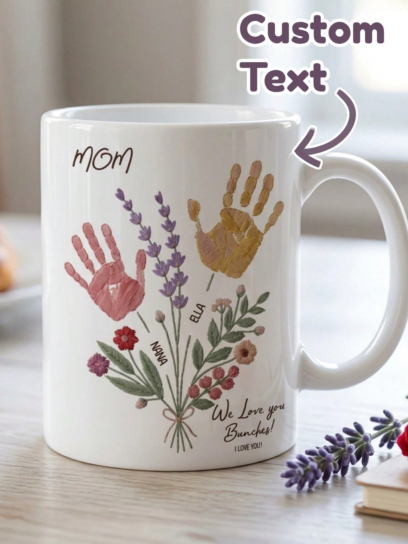1 Set Custom Text Name Mug Han - Coffee Tea Name recension och pris