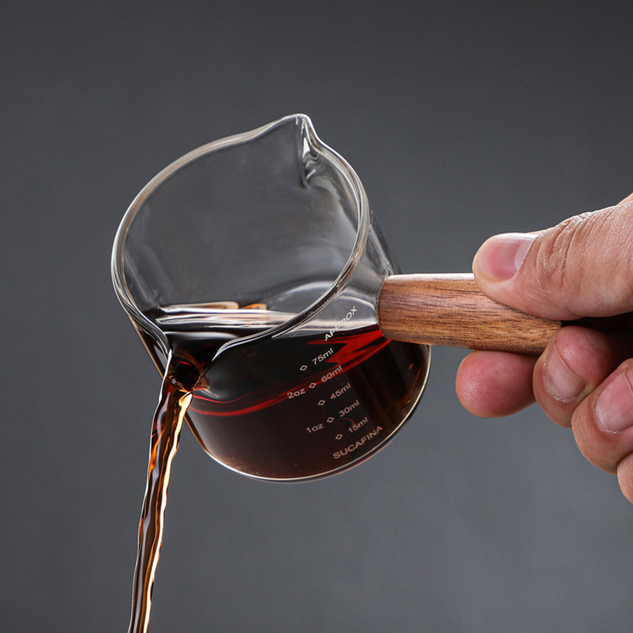 50-250ml Wood Handle Glass Esp - Barista Milk Jug recension och pris